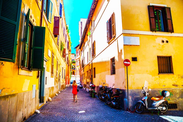 colorful streets of Rome