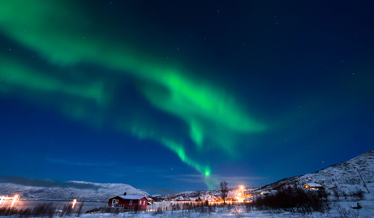 train journeys in Europe northern lights