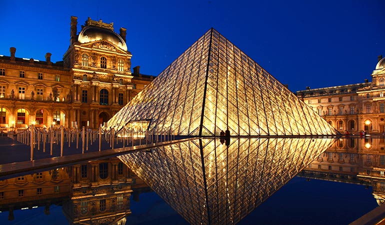 The Louvre Paris At Night