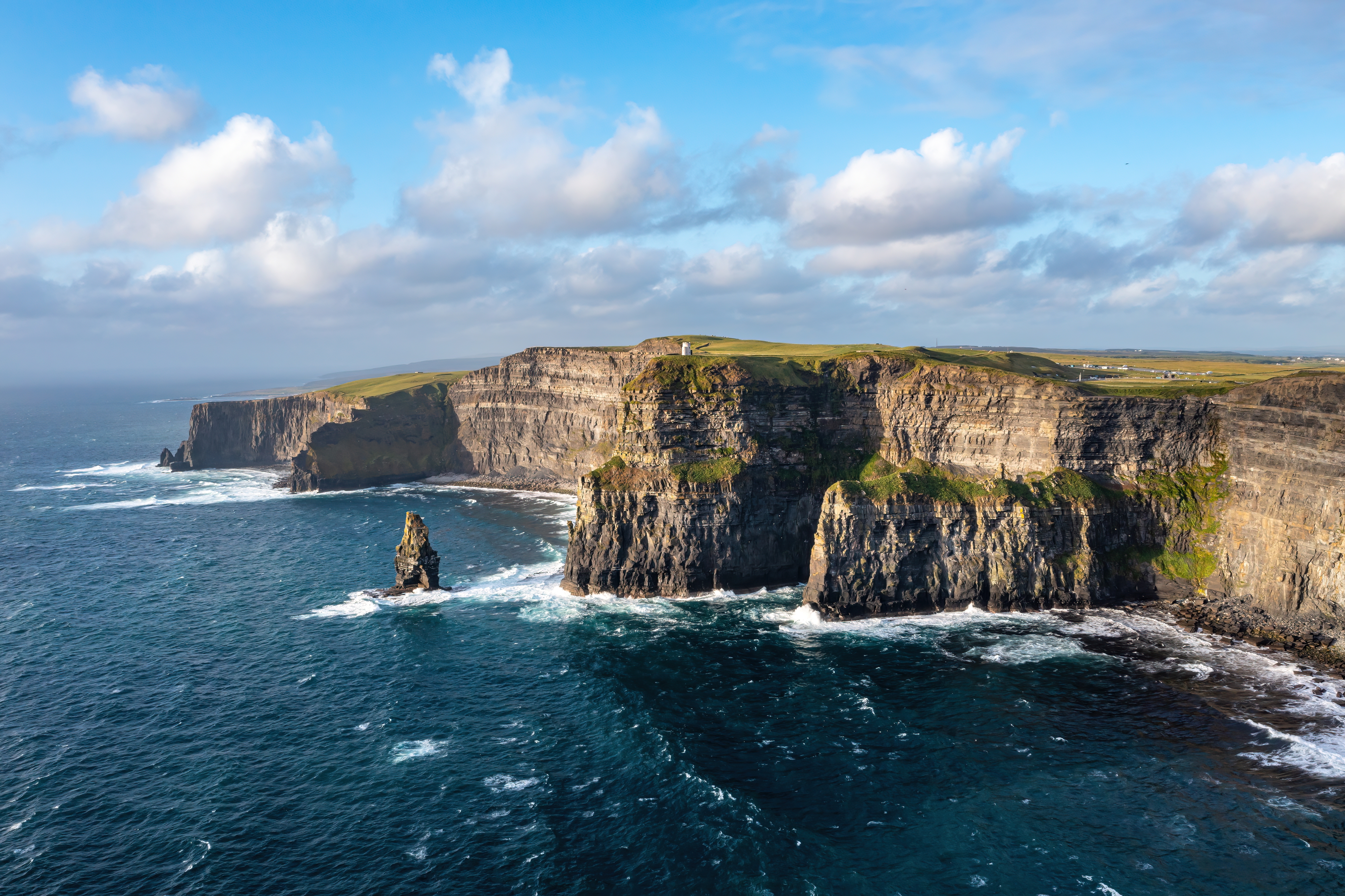 Aerial view of the Cliffs of Moher 
