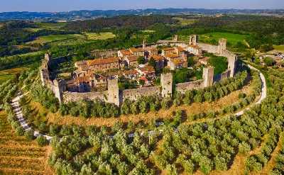 Aerial view from Monteriggioni