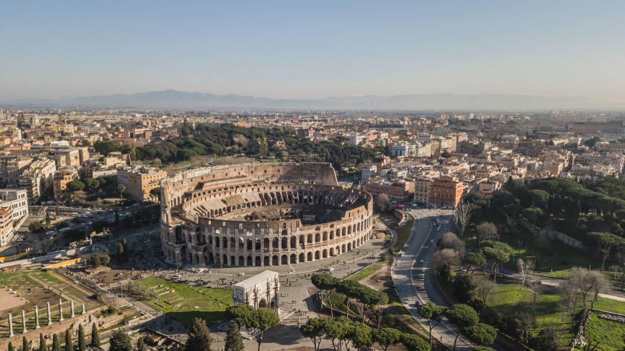 Aerial view from Colosseum
