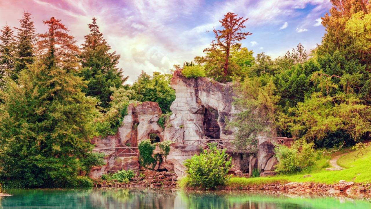 Grotto of Apollo in Petit Trianon-beautiful Garden in a Famous Palace of Versailles 