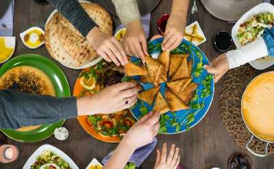 Table of enjoying food