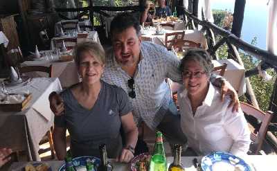 Carmine with his guests 