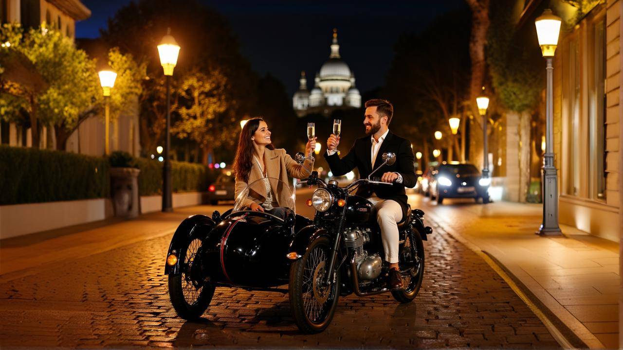 Paris Vintage Side-Car Tour by Night with Champagne