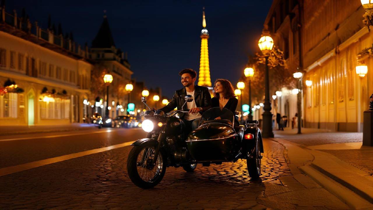 Paris Vintage Side-Car Tour by Night with Champagne
