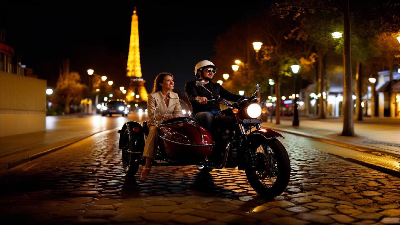 Paris Vintage Side-Car Tour by Night with Champagne