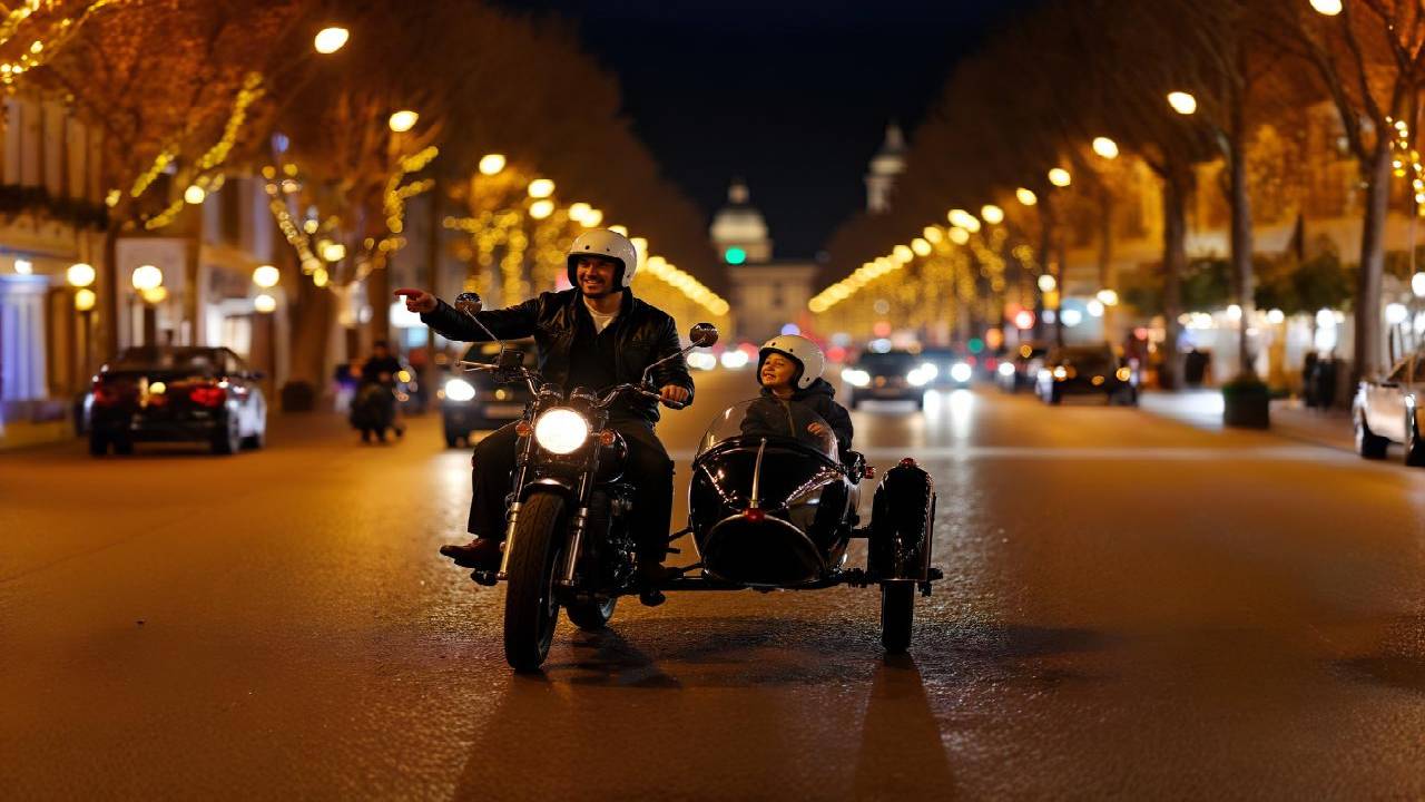 Paris Vintage Side-Car Tour by Night with Champagne