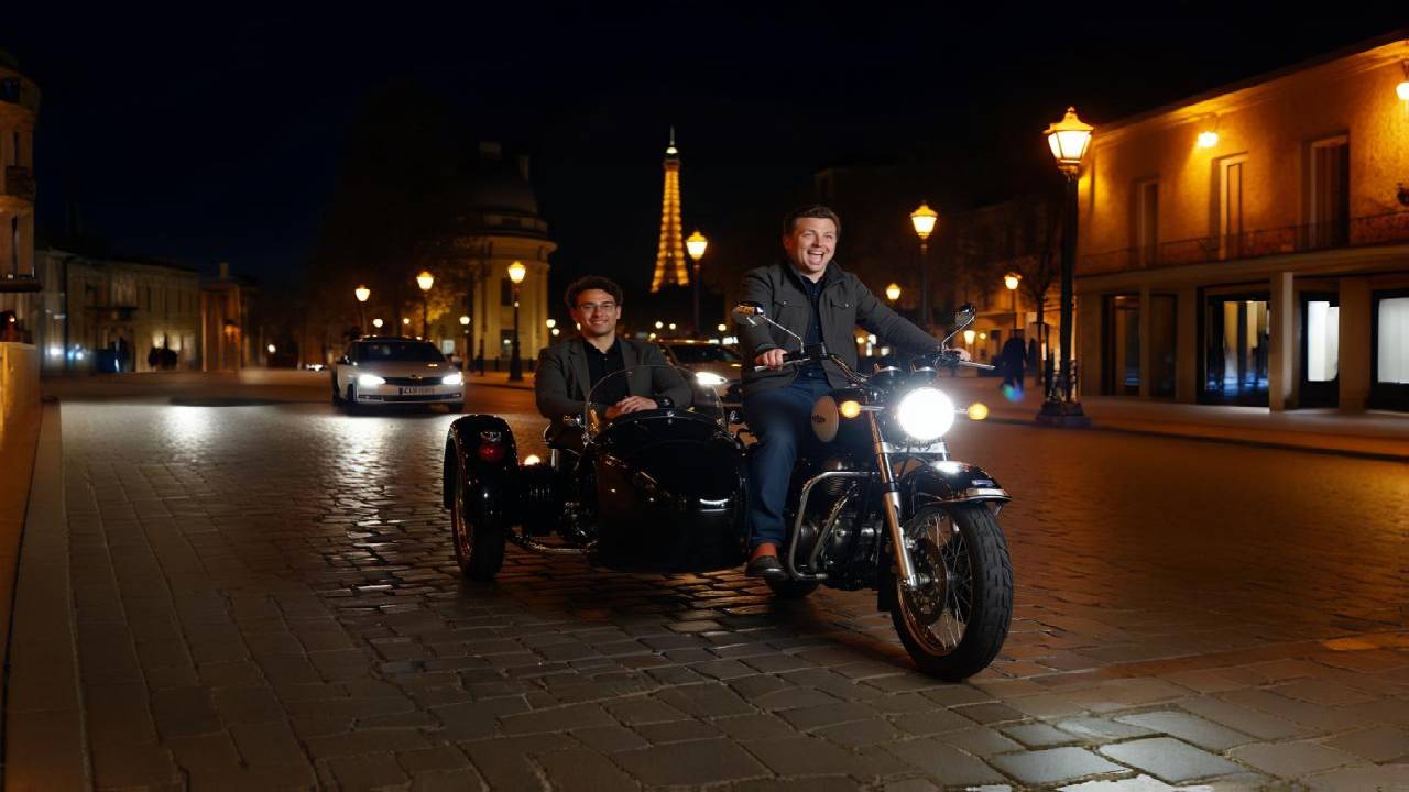 Paris Vintage Side-Car Tour by Night with Champagne
