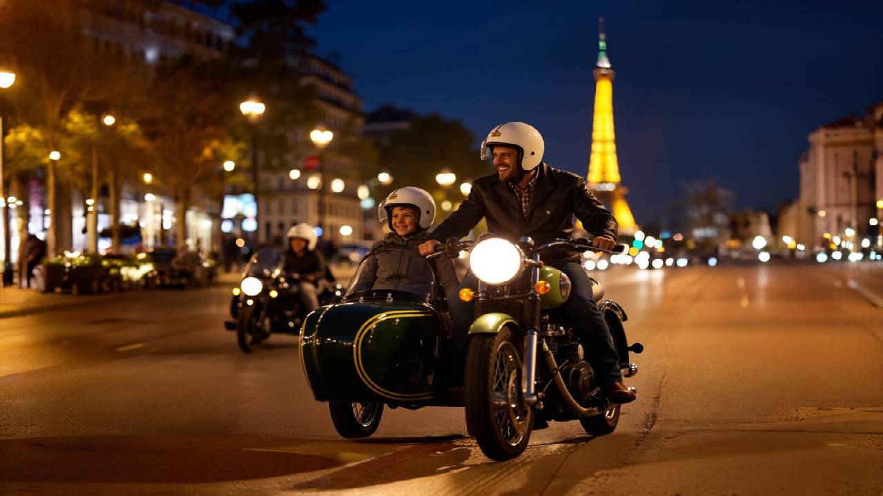Paris Vintage Side-Car Tour by Night with Champagne